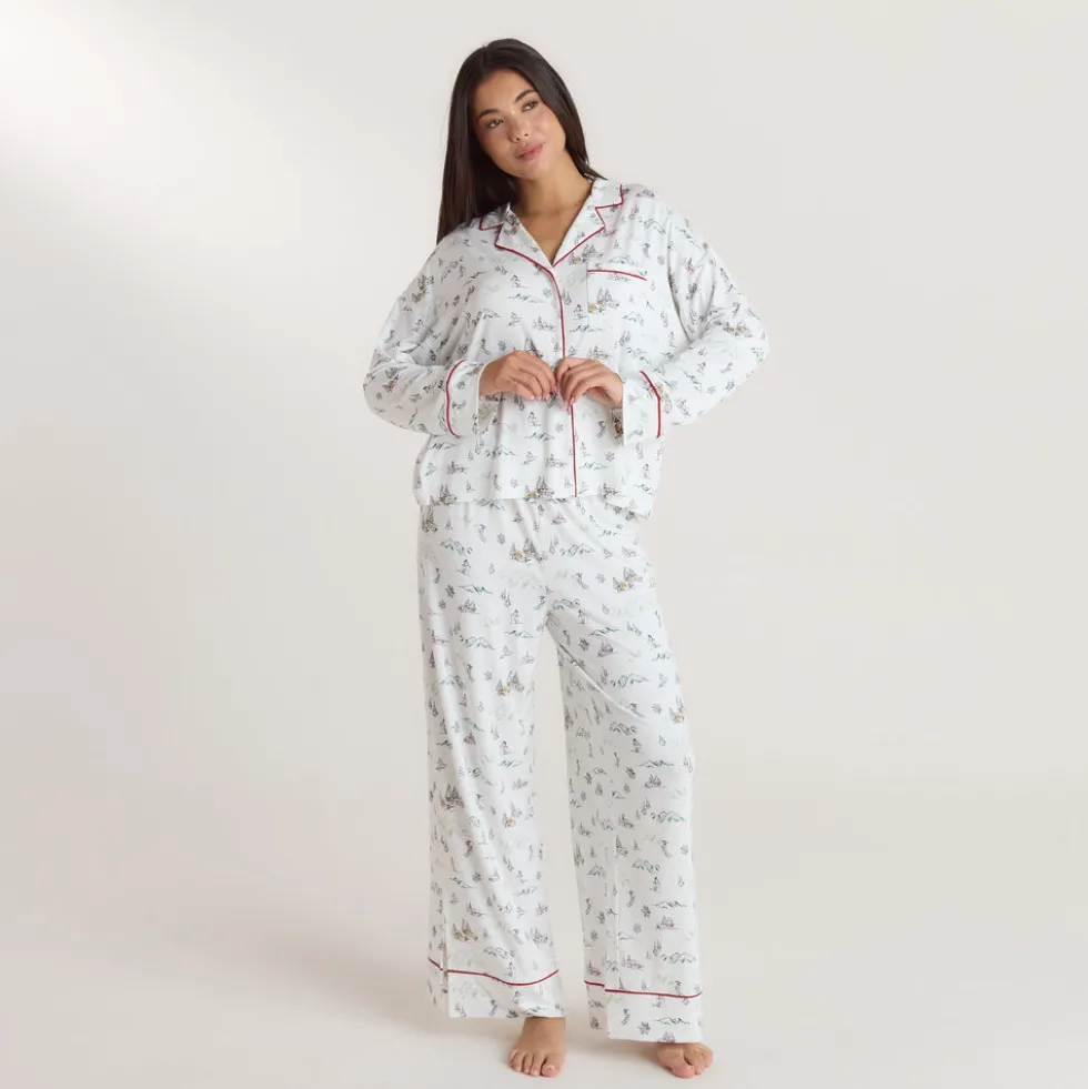 Alpine Dreams Pajama Shirt - Ski Print