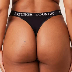 Bamboo Triangle Bra & Thong/Briefs Set - All Black