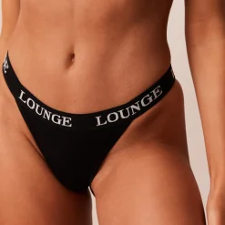 Bamboo Triangle Bra & Thong/Briefs Set - All Black