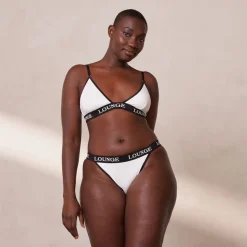 Bamboo Triangle Bra & Thong/Briefs Set - White