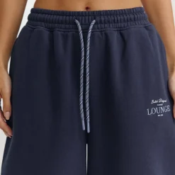Barrel Leg Sweatpants - Dark Blue