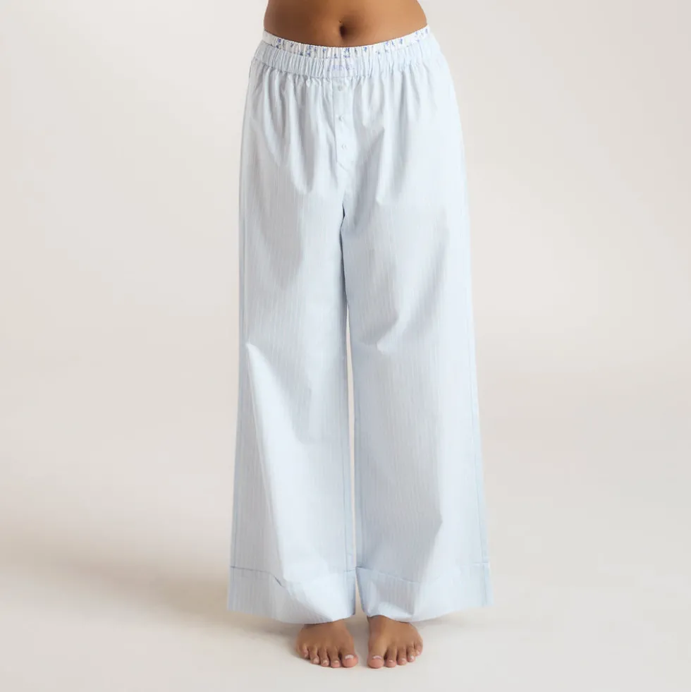 Bloom & Stripe Pajama Pants - Blue