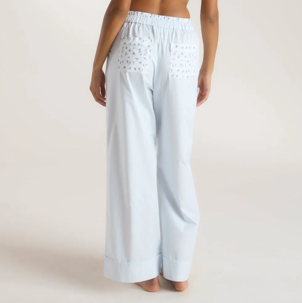 Bloom & Stripe Pajama Pants - Blue