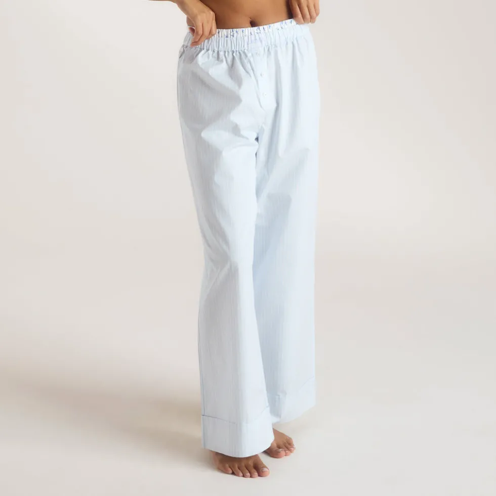 Bloom & Stripe Pajama Pants - Blue