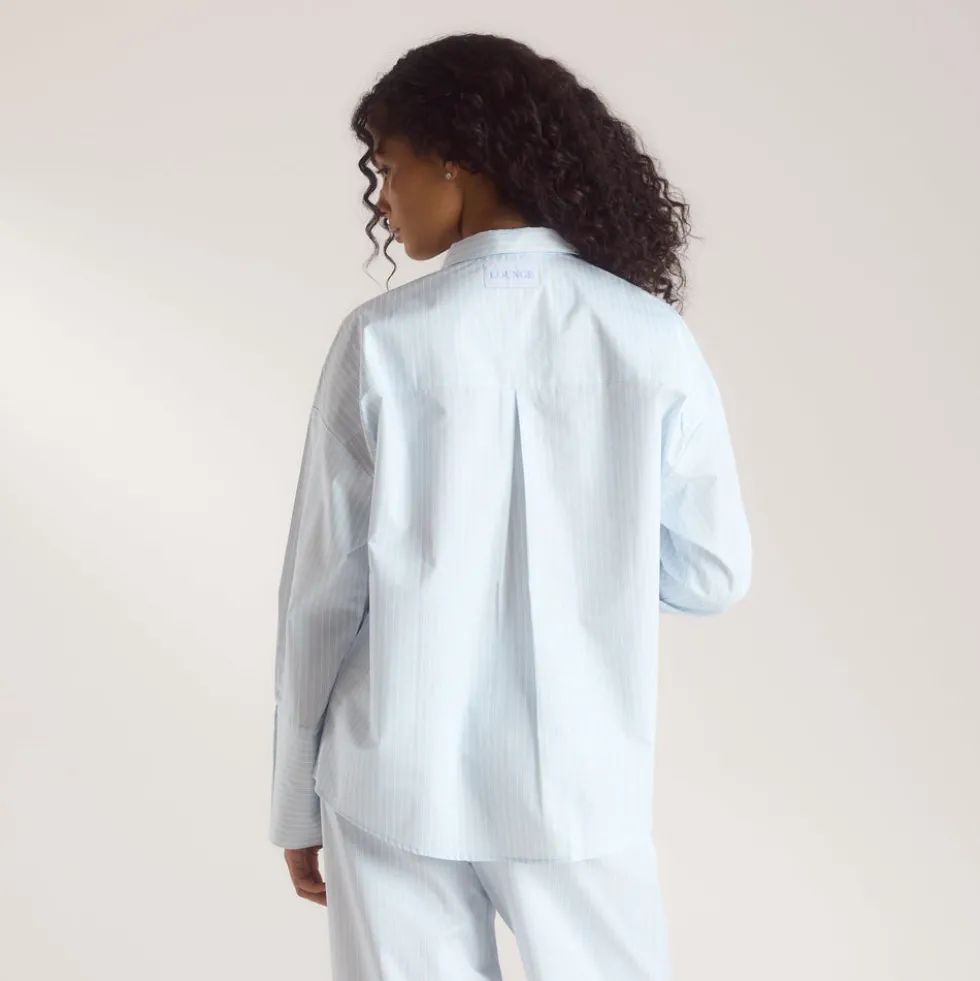 Bloom & Stripe Pyjama Shirt - Blue