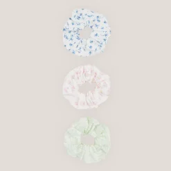 Bloom & Stripe Scrunchies (3-Pack) - Multicolour