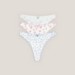Bloom Thongs (3-Pack) - Floral Print