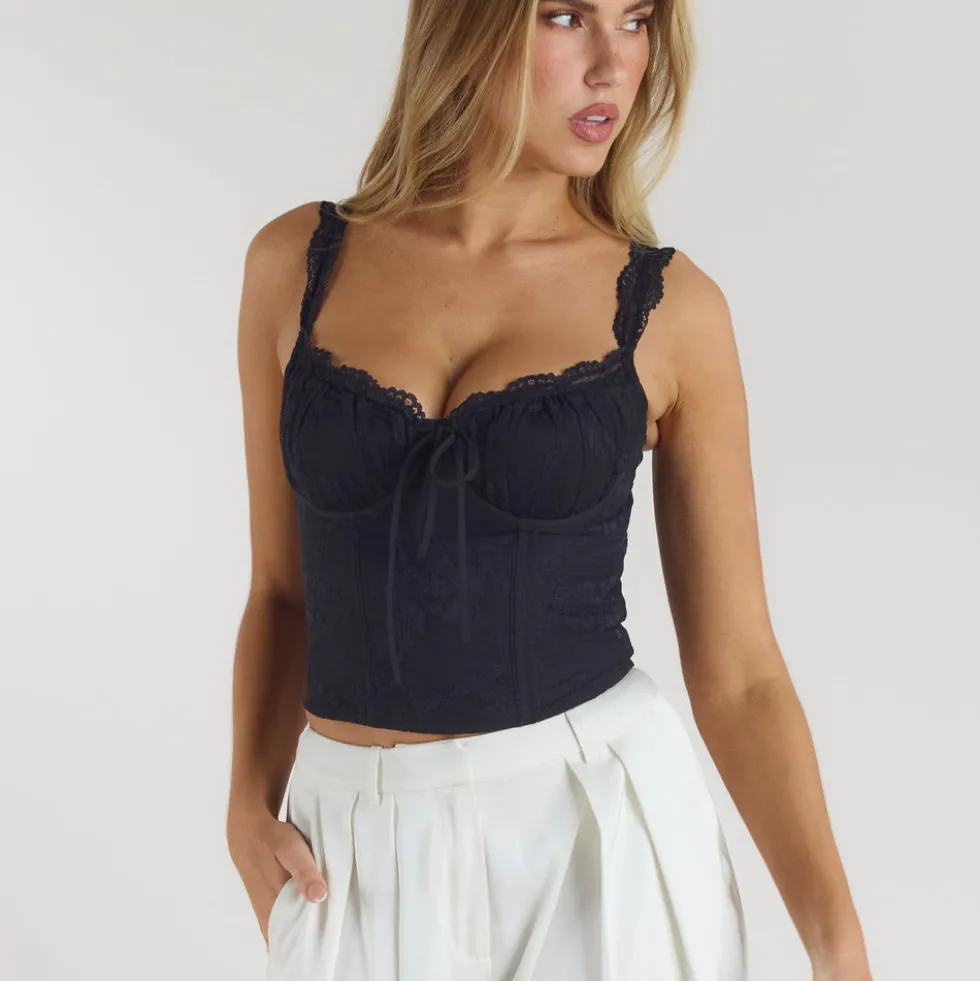 Blossom Corset Top - Black
