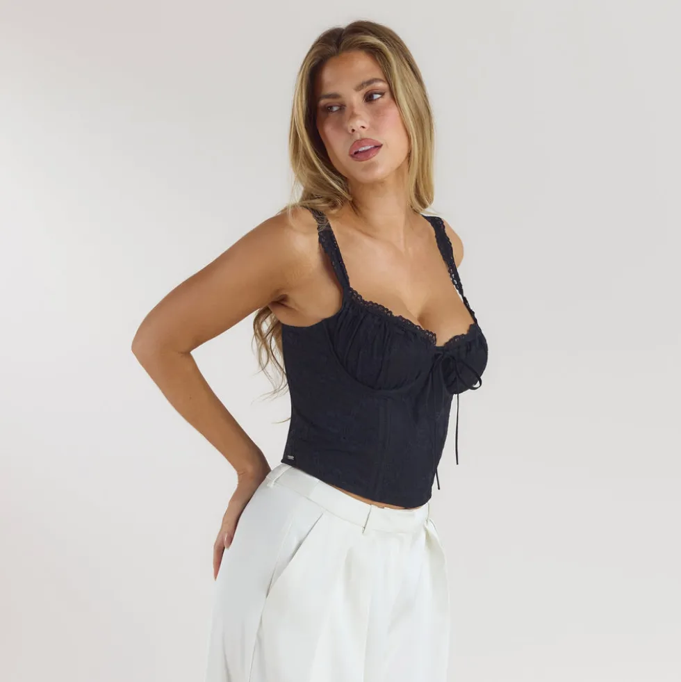 Blossom Corset Top - Black
