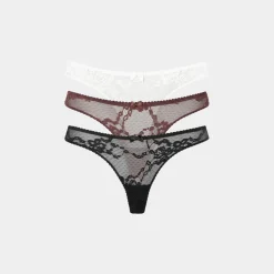 Blossom Lace Thongs (3-Pack) - Multi