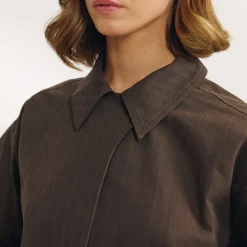 Button Detail Jacket - Dark Brown