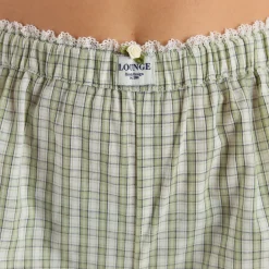 Check Cotton Shorts - Green