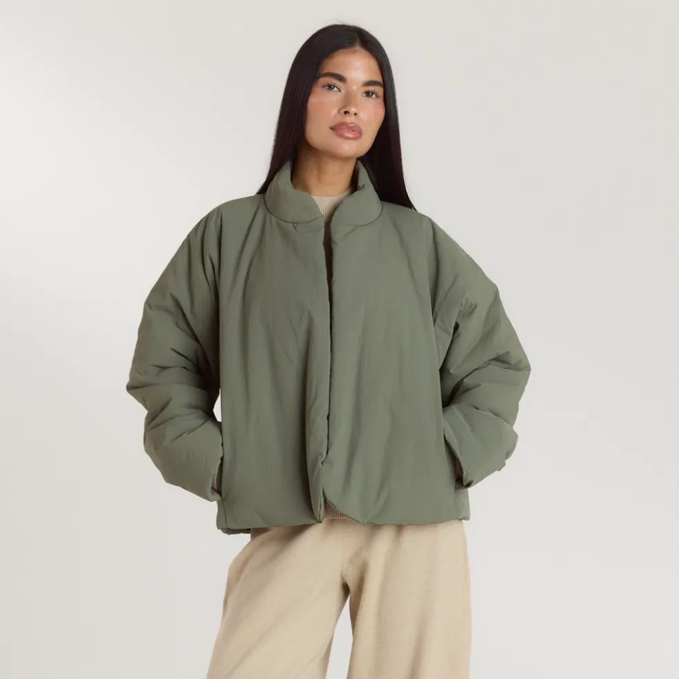 Cocoon Puffer Coat - Sage