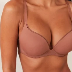 Comfort Push-Up T-shirt Bra & Thong Set - Mocha