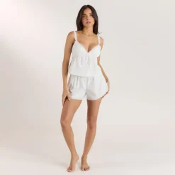 Cotton Cami Pajama Top - White
