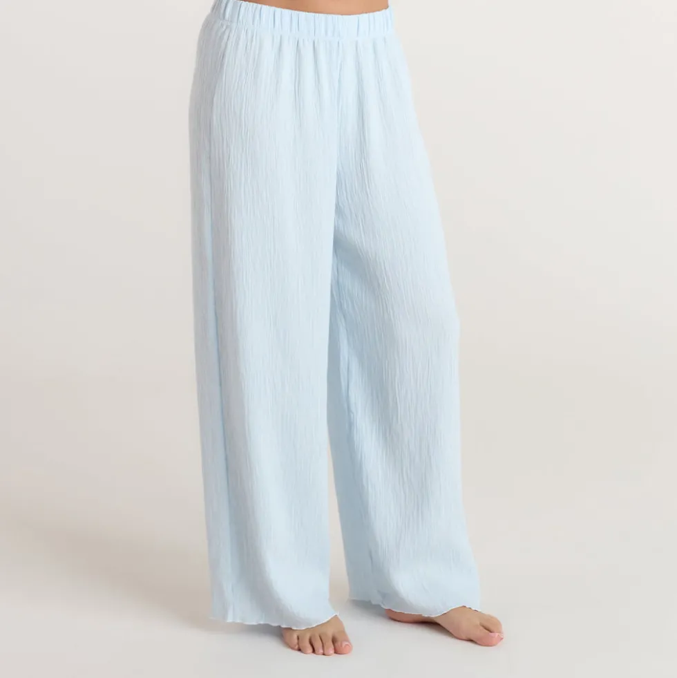 Crinkle Pajama Pants - Blue