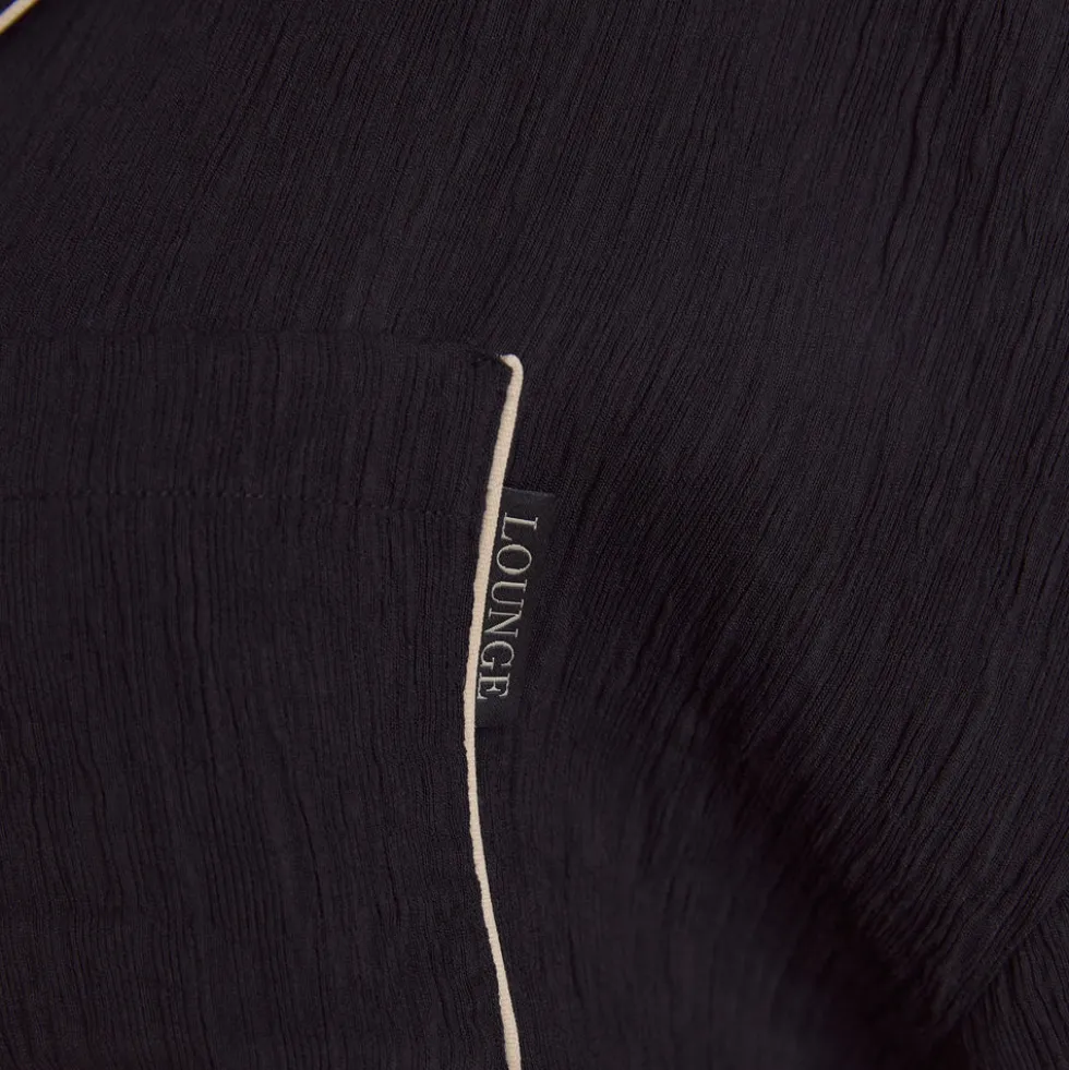 Crinkle Pajama Shirt - Black