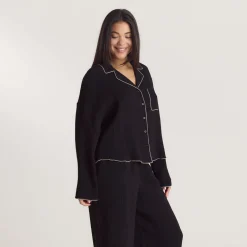 Crinkle Pajama Shirt - Black