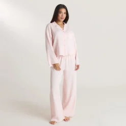 Crinkle Pajama Shirt - Pink