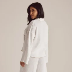 Crinkle Pajama Shirt - White