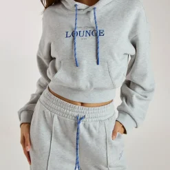 Cropped Hoodie - Grey Marl