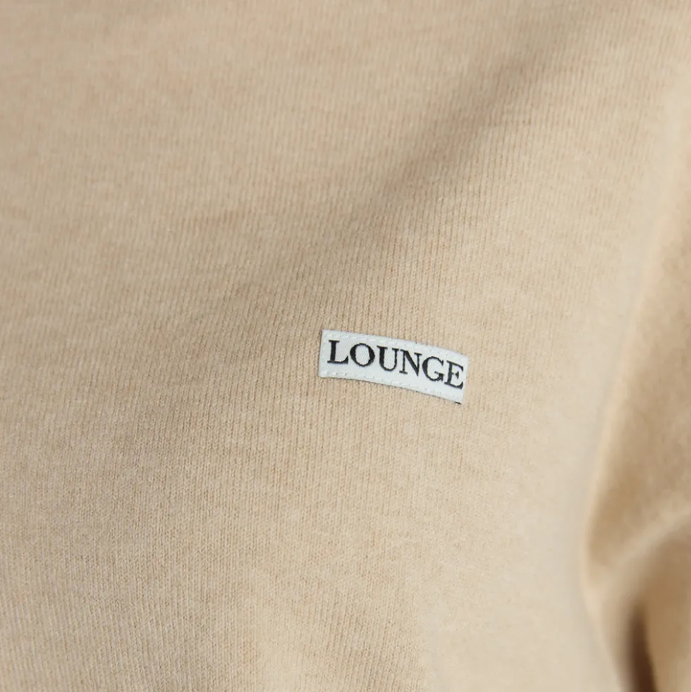 Cuffed Crew Neck Knitted Jumper - Oatmeal Marl