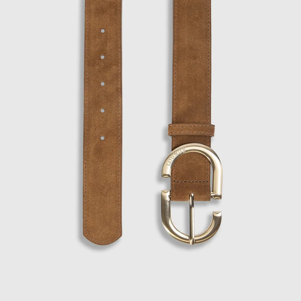 Curved Buckle Belt - Tan