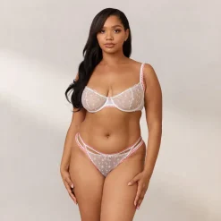 Daisy Embroidered Balcony Bra - White