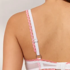 Daisy Embroidered Balcony Bra - White