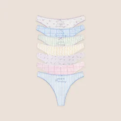 Days of the Week Thongs (7-Pack) - Multicolour Print