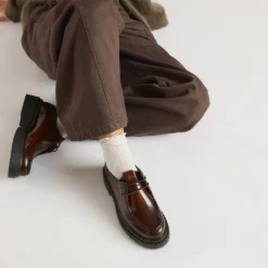 Etta Lace-Up Chunky Loafers - Tan