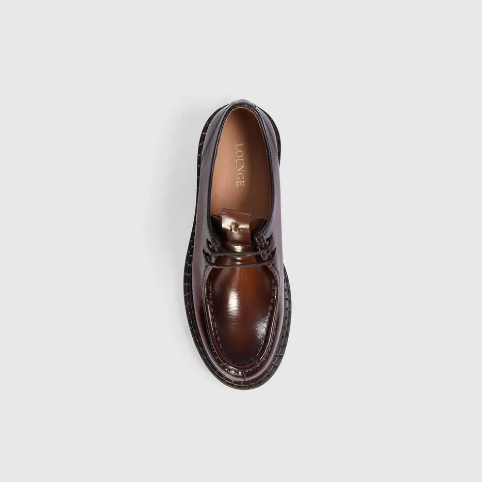 Etta Lace-Up Chunky Loafers - Tan