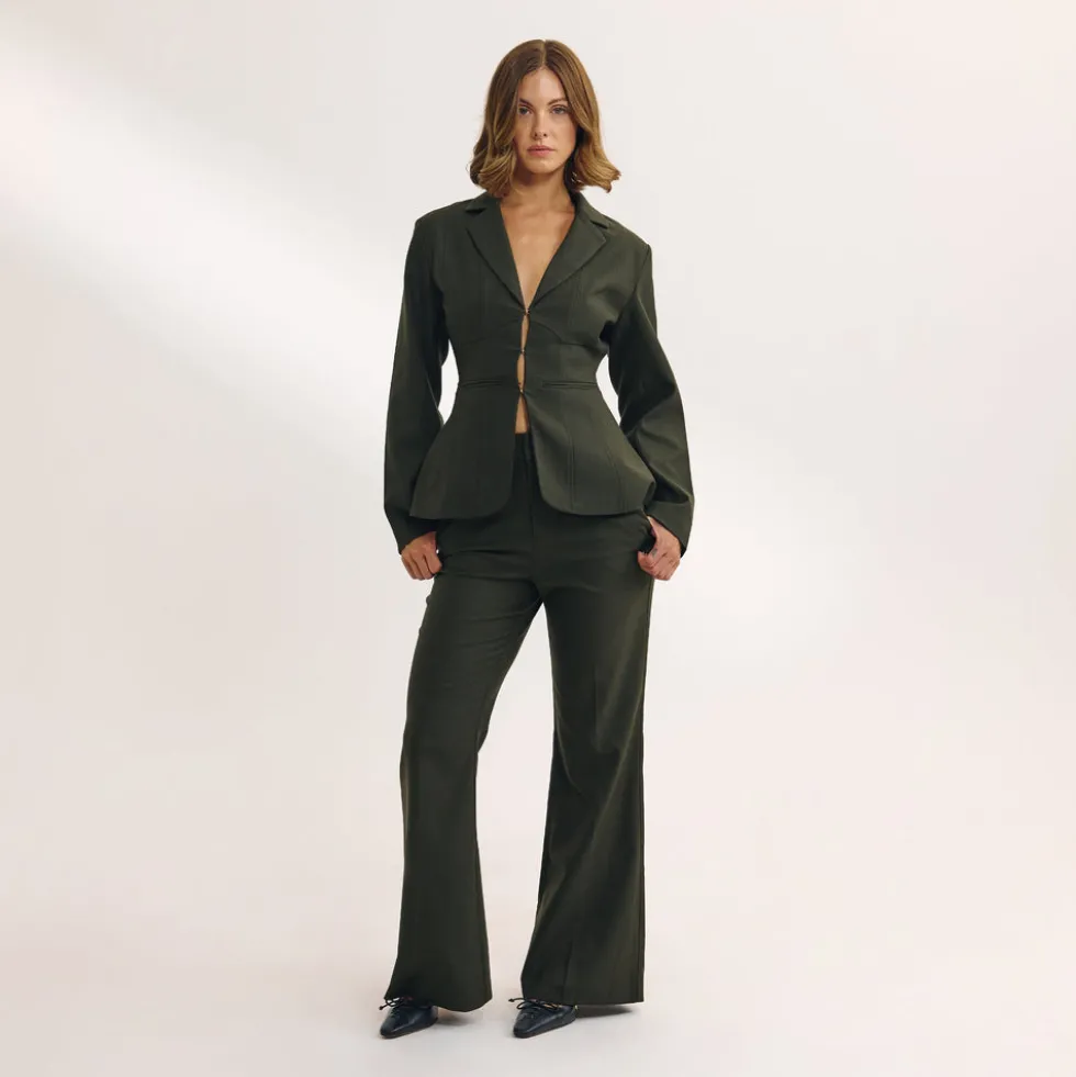 Flared Pants - Dark Green