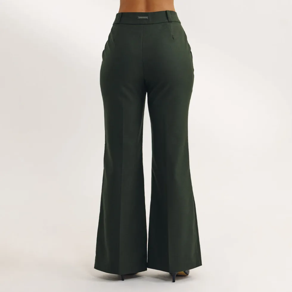 Flared Pants - Dark Green