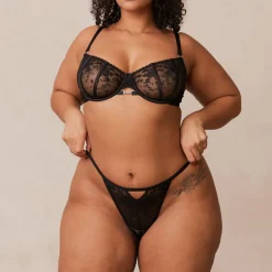 Flirt Balcony Bra & G-string/Briefs Set - Black