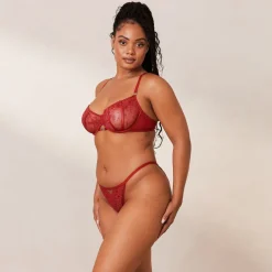 Flirt Balcony Bra & G-string/Briefs Set - Maroon