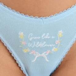 Grow Like a Wildflower Thong - Blue
