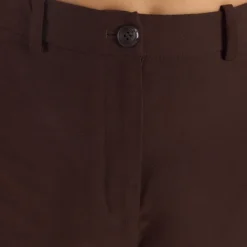 High-Waisted Tailored Shorts - Chocolate