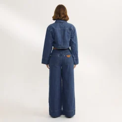 High-Waisted Wide-Leg Jeans - Blue