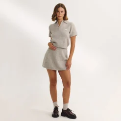 Knitted Mini Skirt - Mink