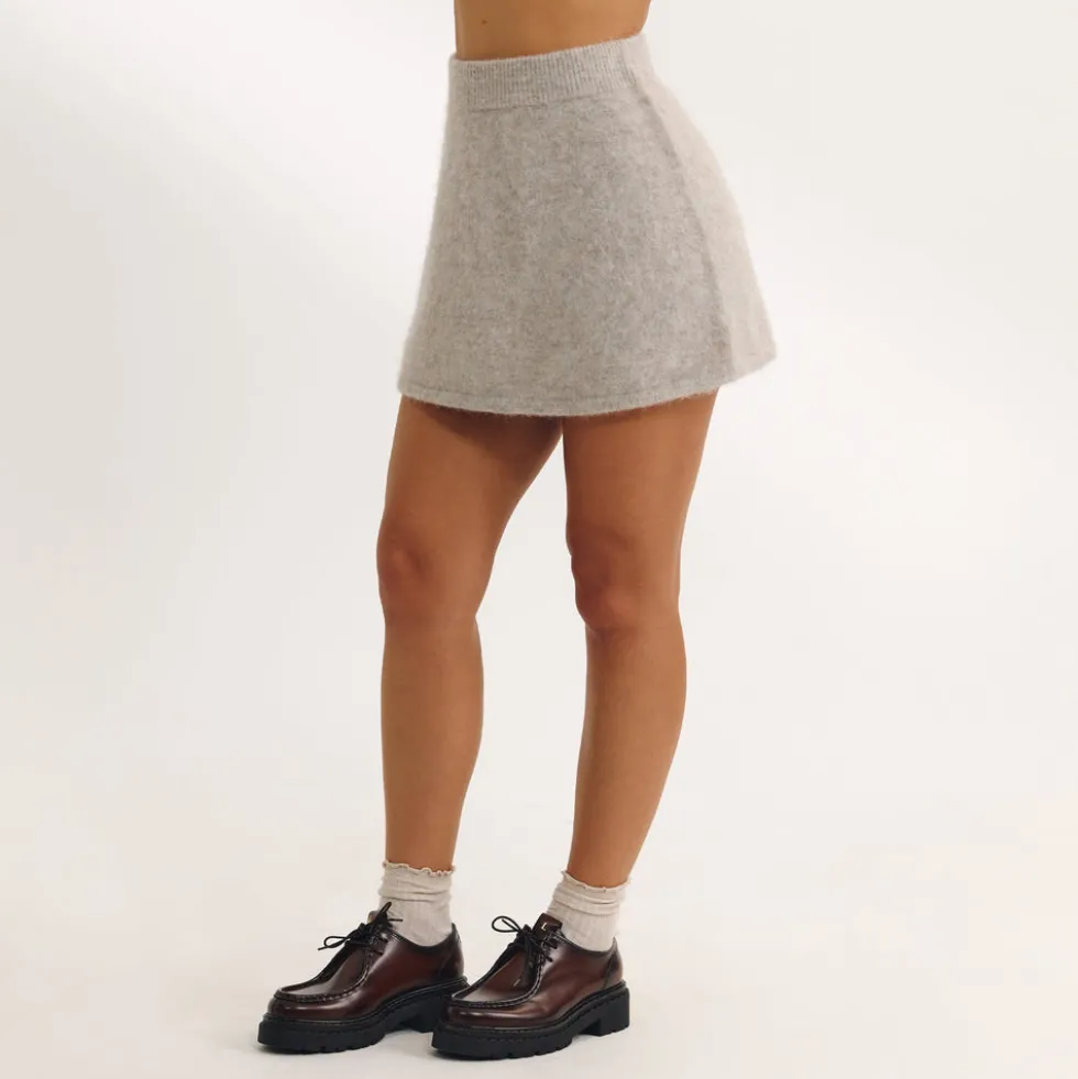 Knitted Mini Skirt - Mink