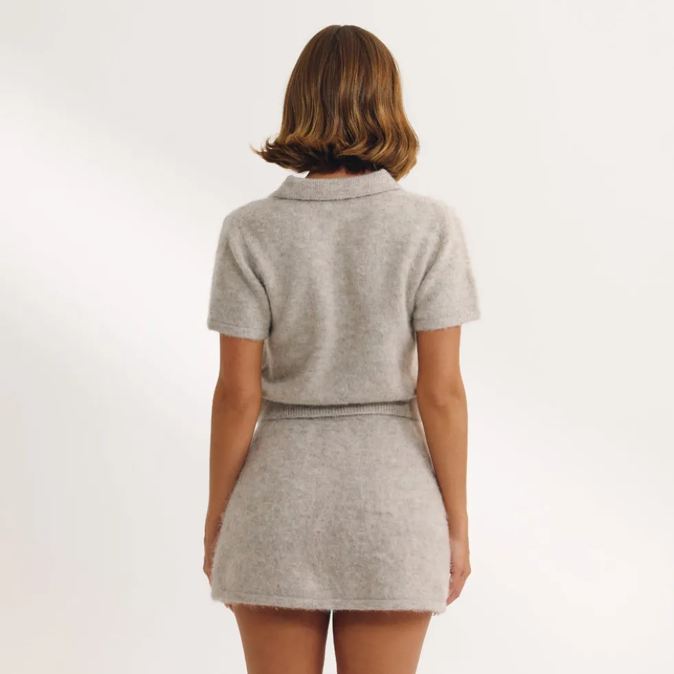 Knitted Mini Skirt - Mink
