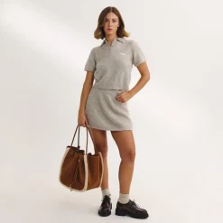 Knitted Mini Skirt - Mink