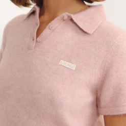 Knitted Polo Top - Pink