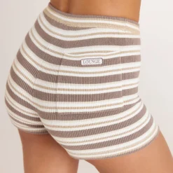 Knitted Shorts - Beige Stripe