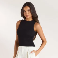 Knitted Vest Top - Black