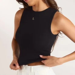 Knitted Vest Top - Black
