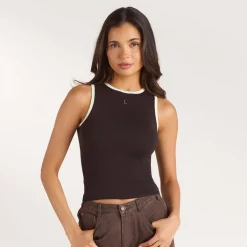 Knitted Vest Top - Chocolate