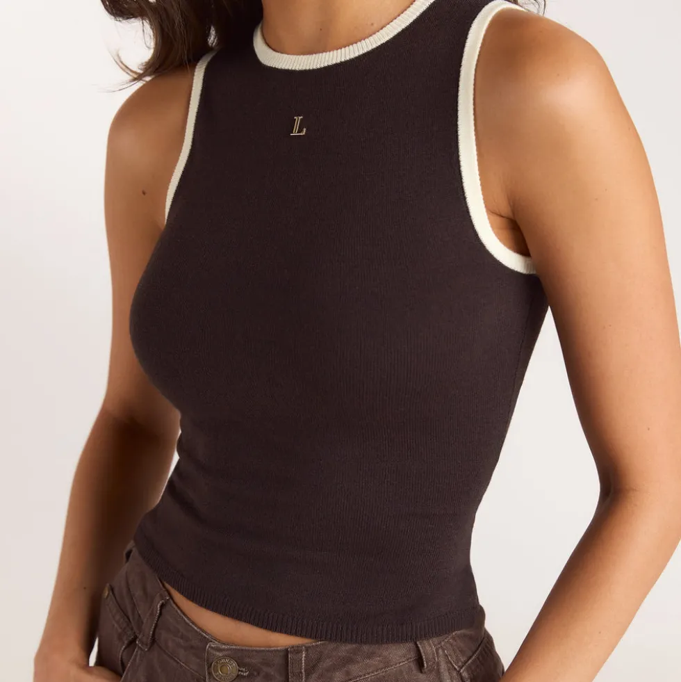Knitted Vest Top - Chocolate
