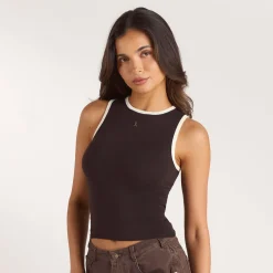 Knitted Vest Top - Chocolate